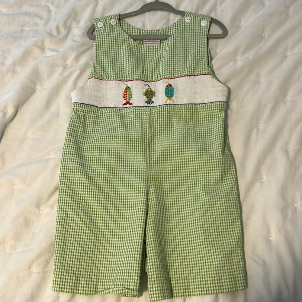 Fish onesie 3T green fish